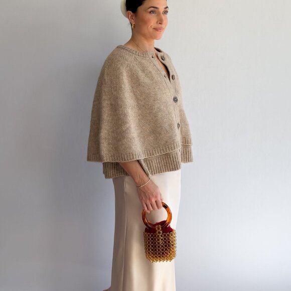 Women’s Champagne Satin Slip Skirt – Bias Cut Midi Skirt - Picture 9 of 13